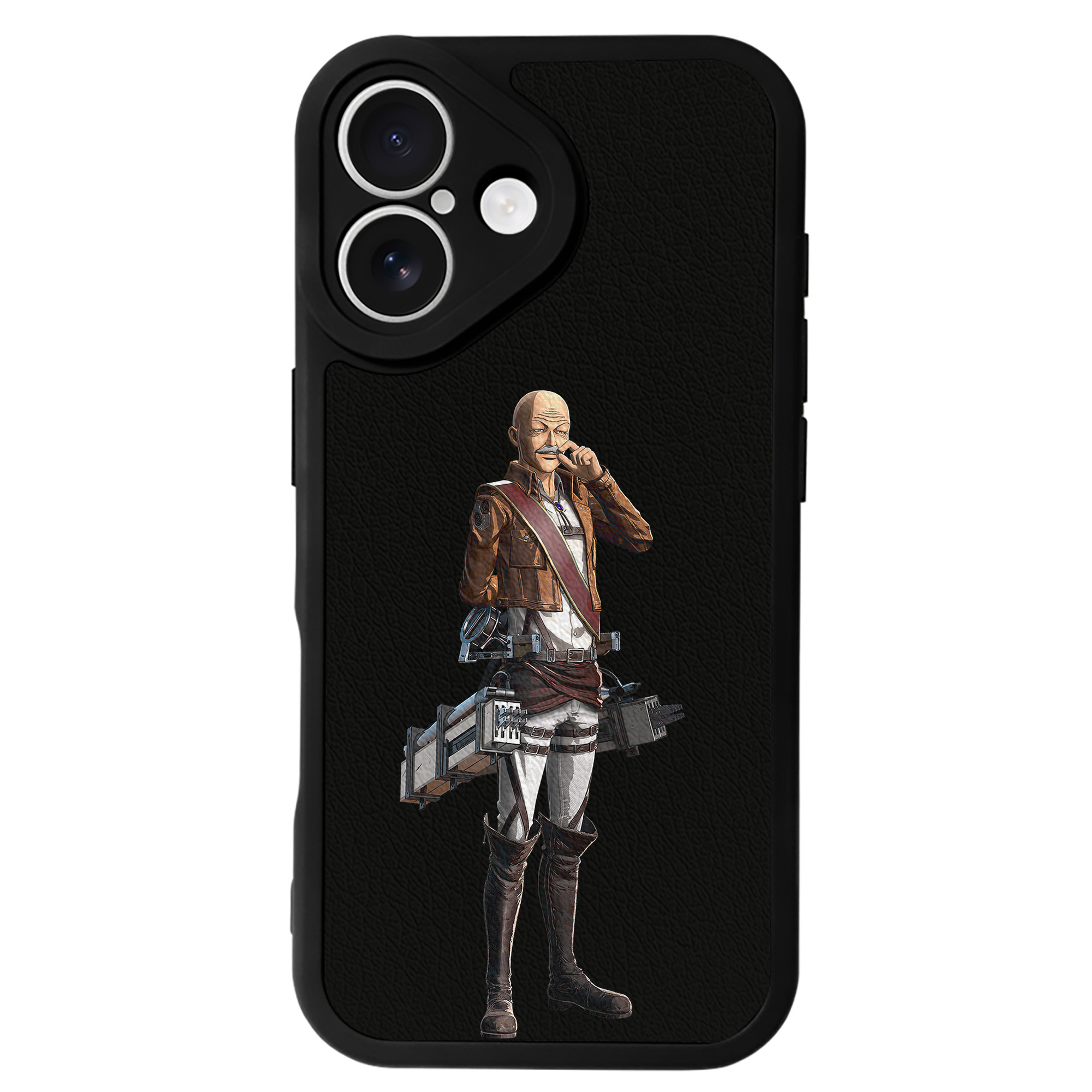 （画像用） 進撃の巨人 ドット·ピクシス Attack on Titan Dot Pixis 【iPhone 16シリーズ対応】シリコンスマホケース（レザー調） 材質：シリコン